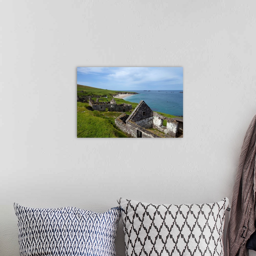 A bohemian room featuring Deserted Cottages on Great Blasket Island, County Kerry, Ireland