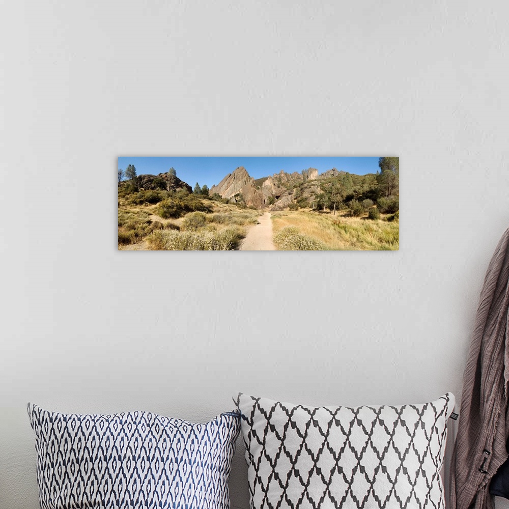 A bohemian room featuring Dirt road passing through a field, Pinnacles National Monument, Salinas Valley, California