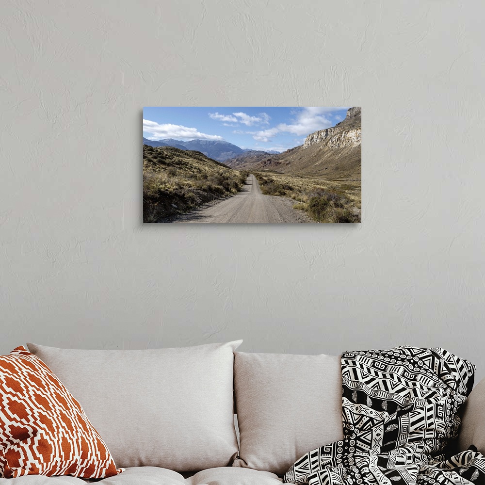 A bohemian room featuring Dirt road passing through a landscape, Patagonia National Park, Patagonia, Chile