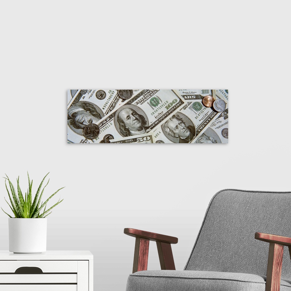 A modern room featuring Dollars and Cents Currency US