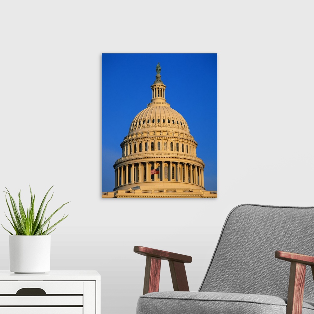 A modern room featuring Dome of the United States Capitol Washington DC