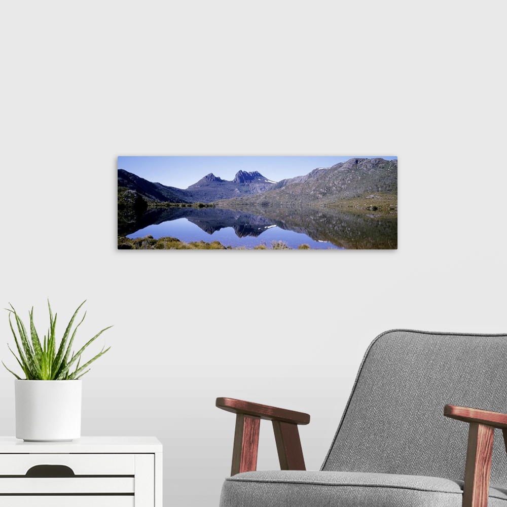 A modern room featuring Dove Lake Tasmania Australia