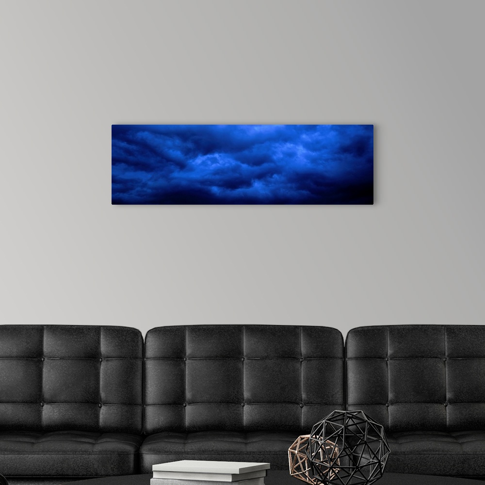 A modern room featuring Dramatic Blue Clouds