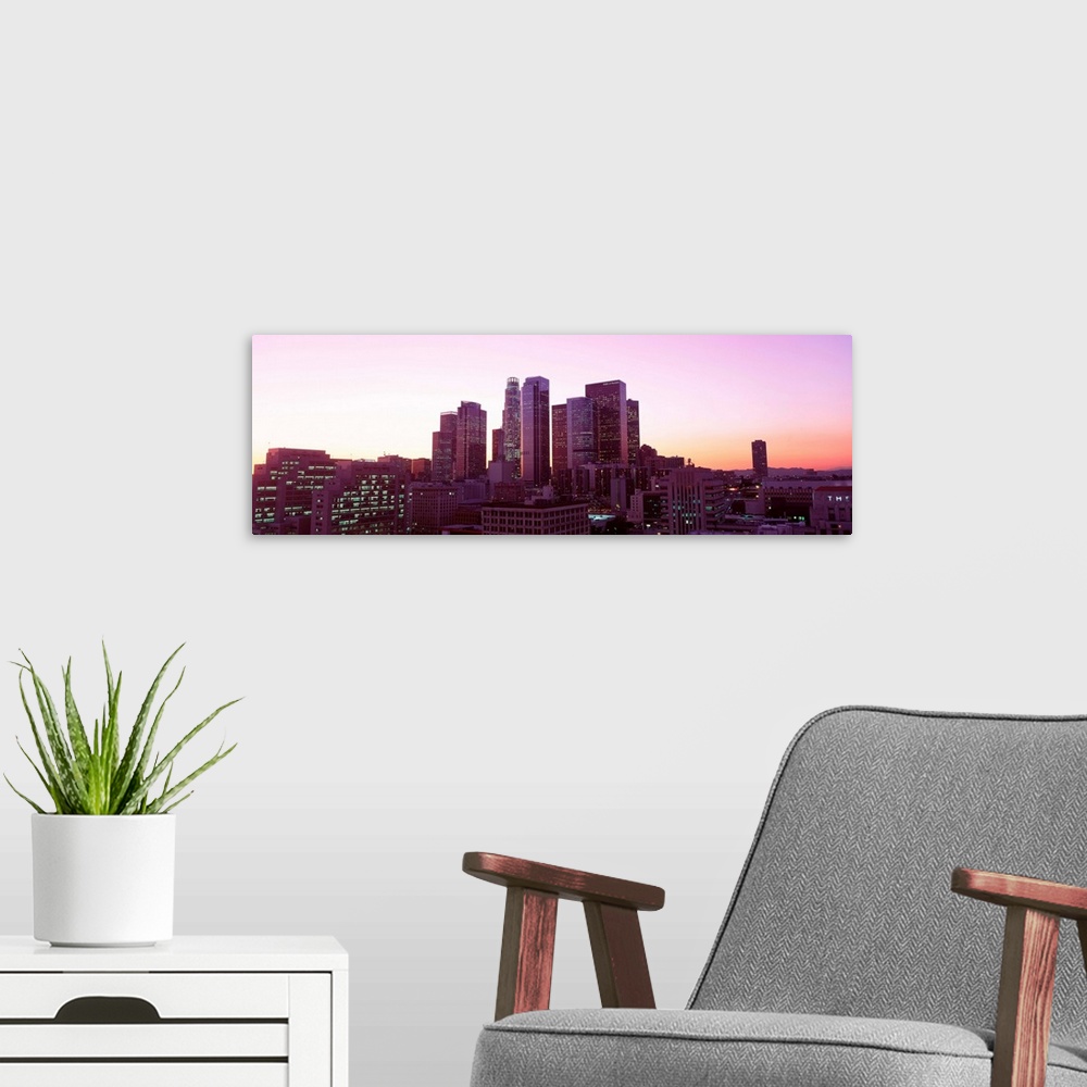 A modern room featuring Dusk Skyline Los Angeles CA