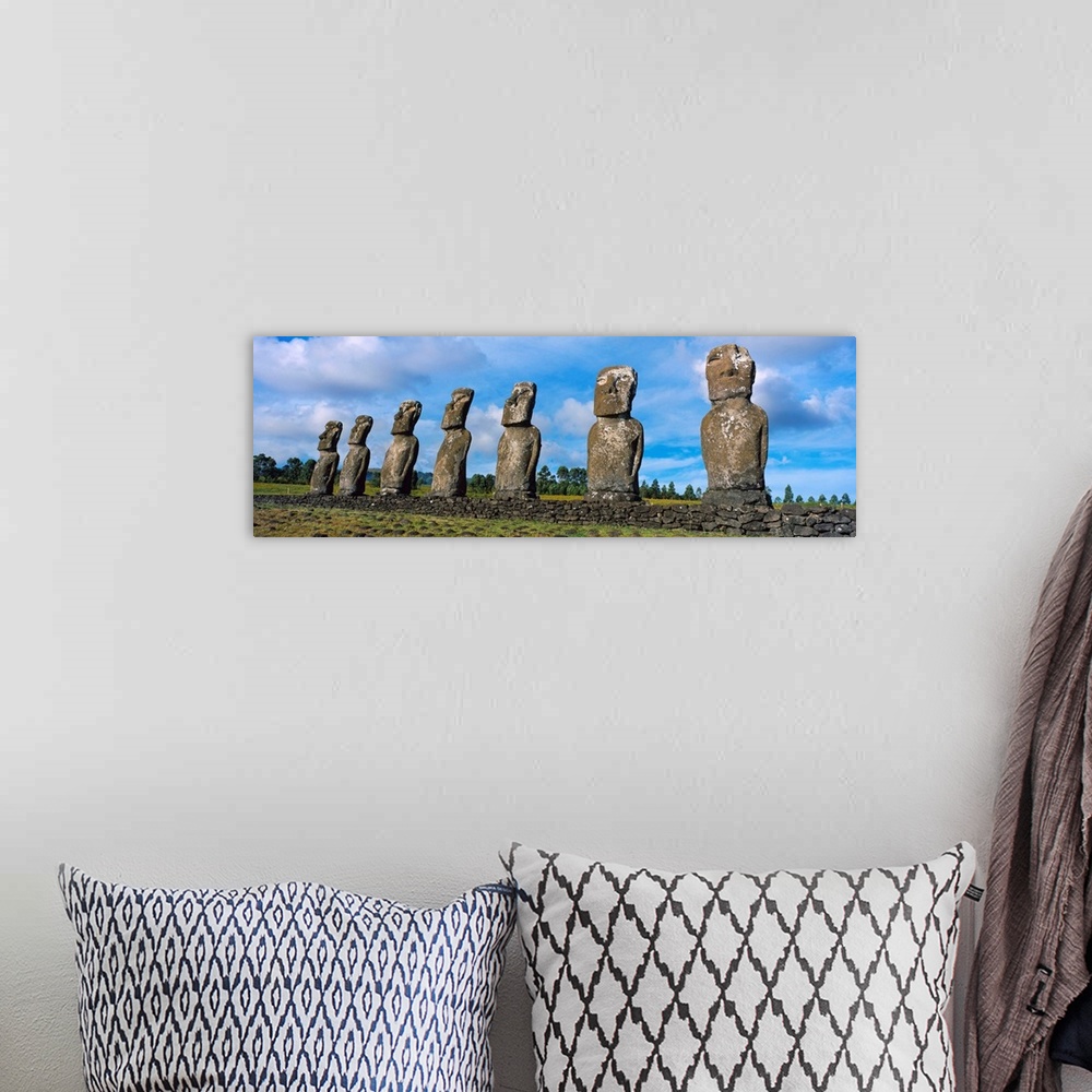 A bohemian room featuring Easter Island