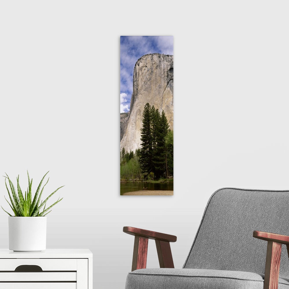 A modern room featuring El Capitan Merced River Yosemite National Park CA