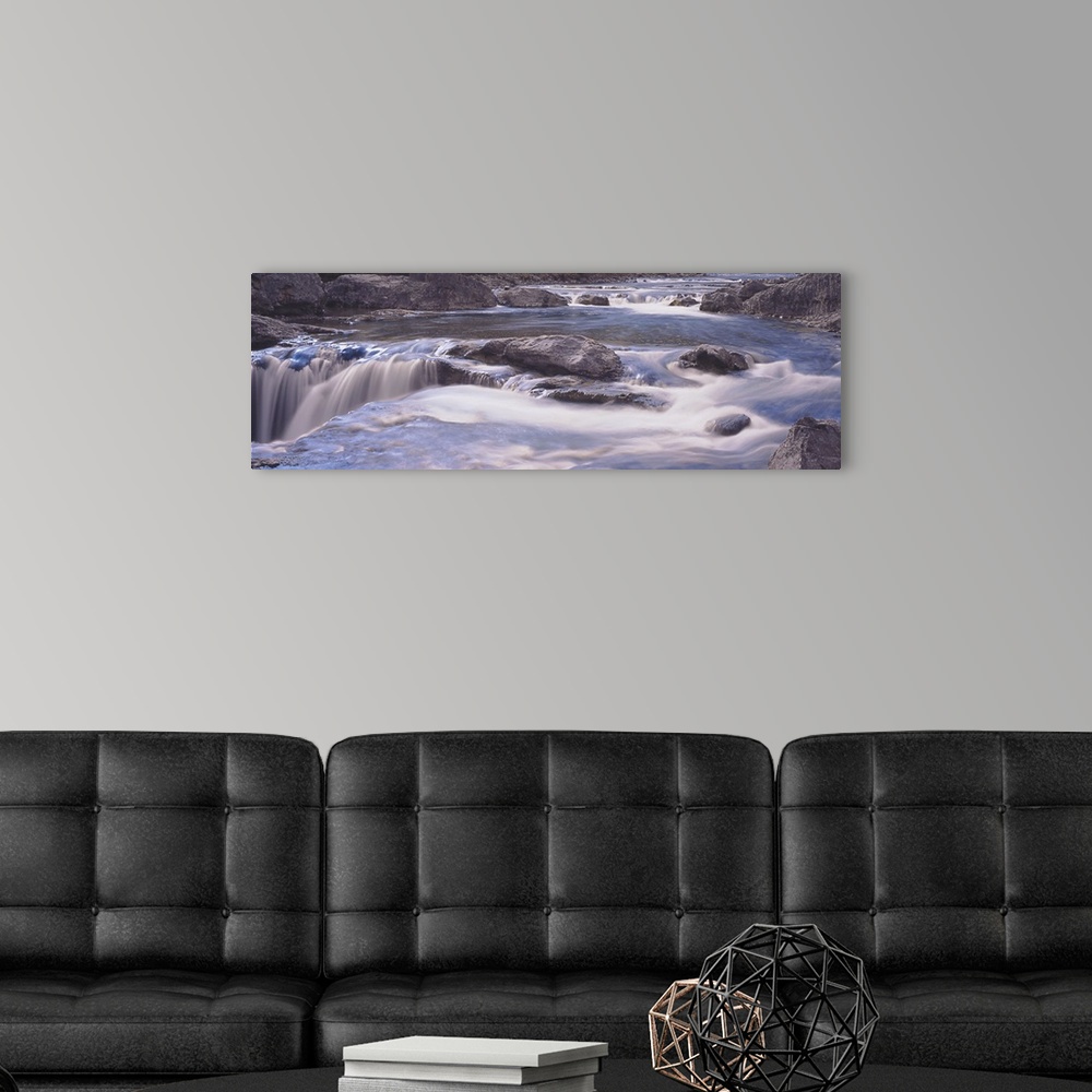 A modern room featuring Elbow River Falls Alberta Canada