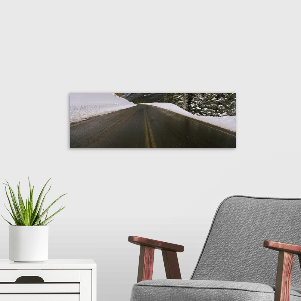 A modern room featuring Empty road on a hillside,Telluride, Colorado