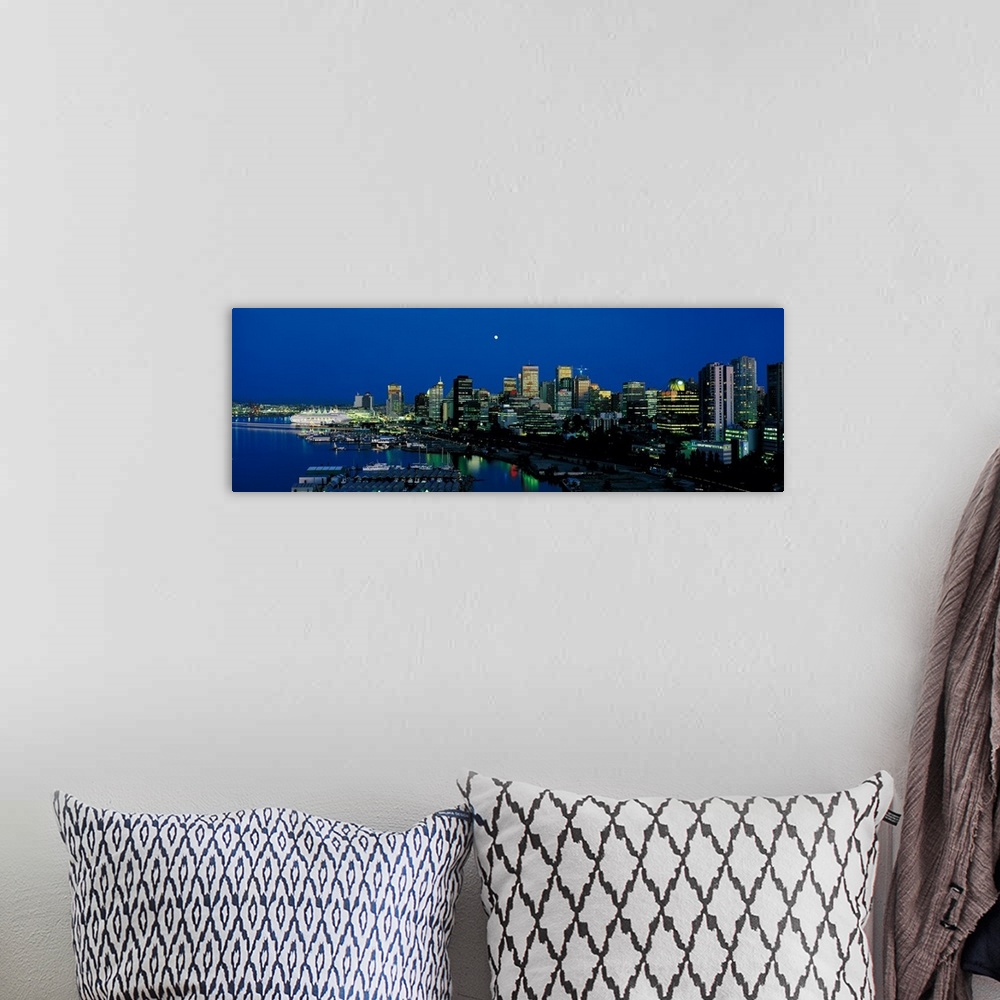 A bohemian room featuring Evening skyline Vancouver British Columbia Canada