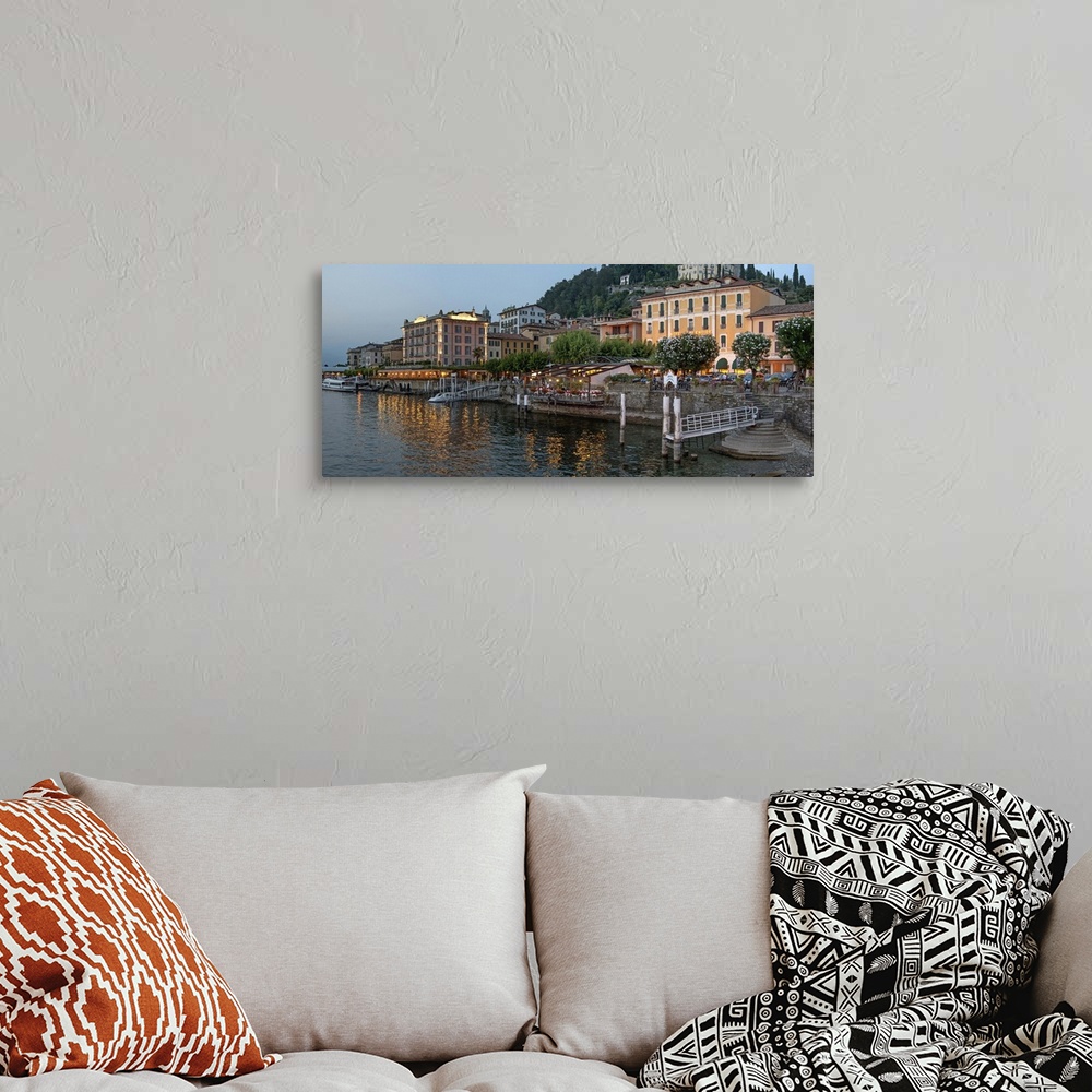 A bohemian room featuring Evening view of waterfront at Bellagio, Lake Como, Lombardy, Italy