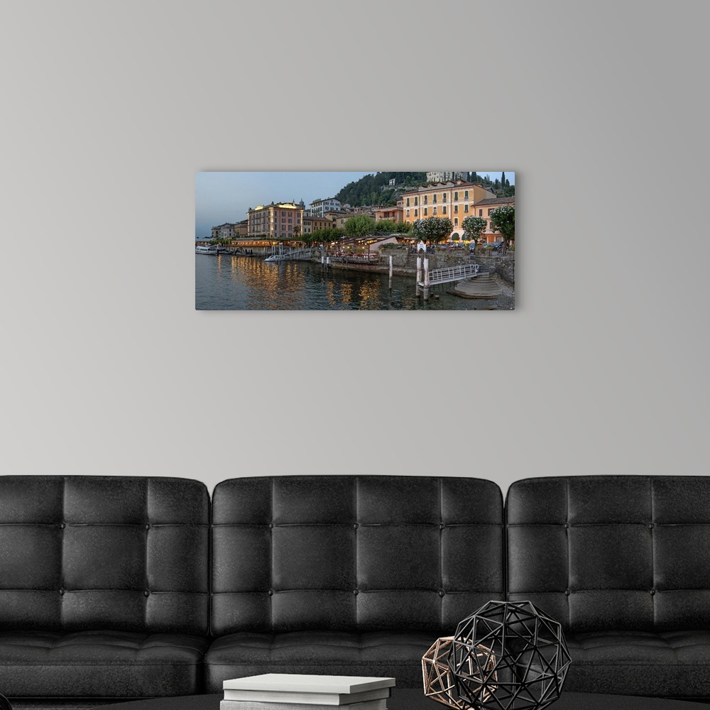 A modern room featuring Evening view of waterfront at Bellagio, Lake Como, Lombardy, Italy