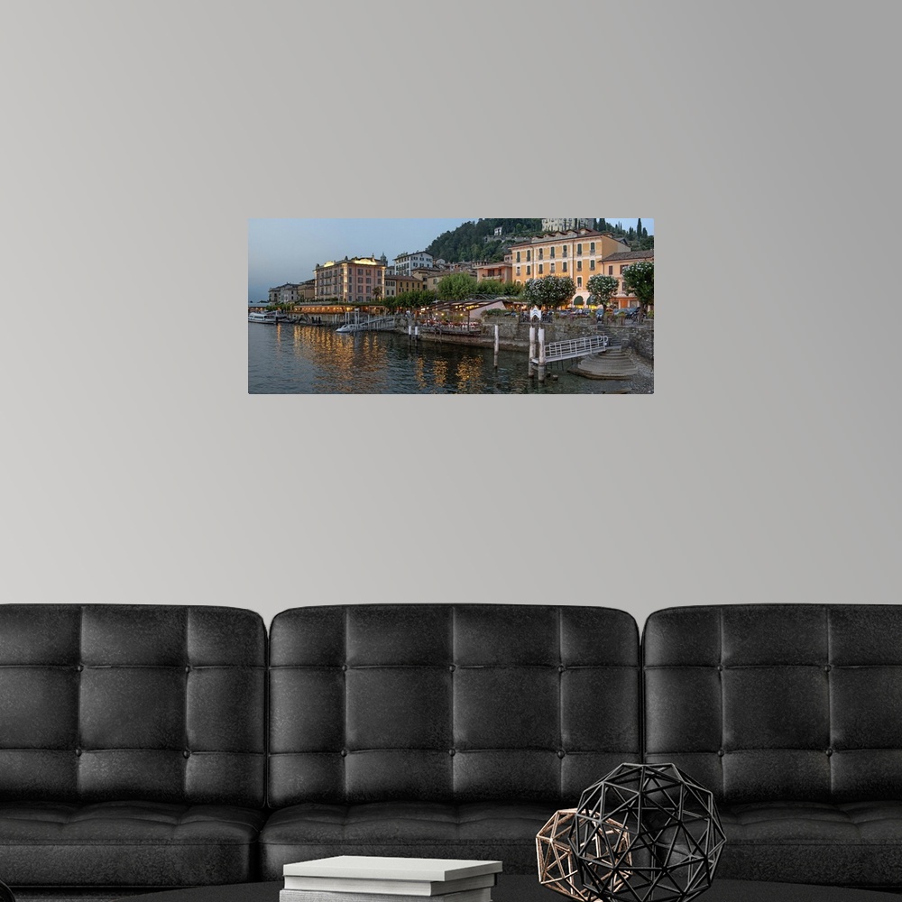 A modern room featuring Evening view of waterfront at Bellagio, Lake Como, Lombardy, Italy