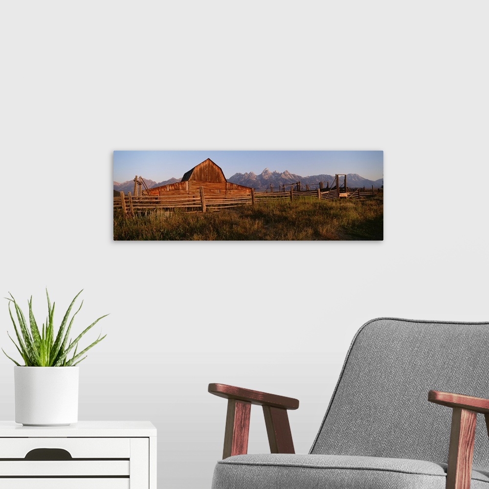 A modern room featuring Exterior of a barn, Grand Teton National Park, Wyoming