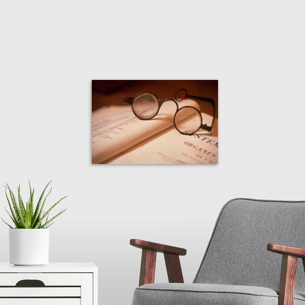 A modern room featuring Eye glasses