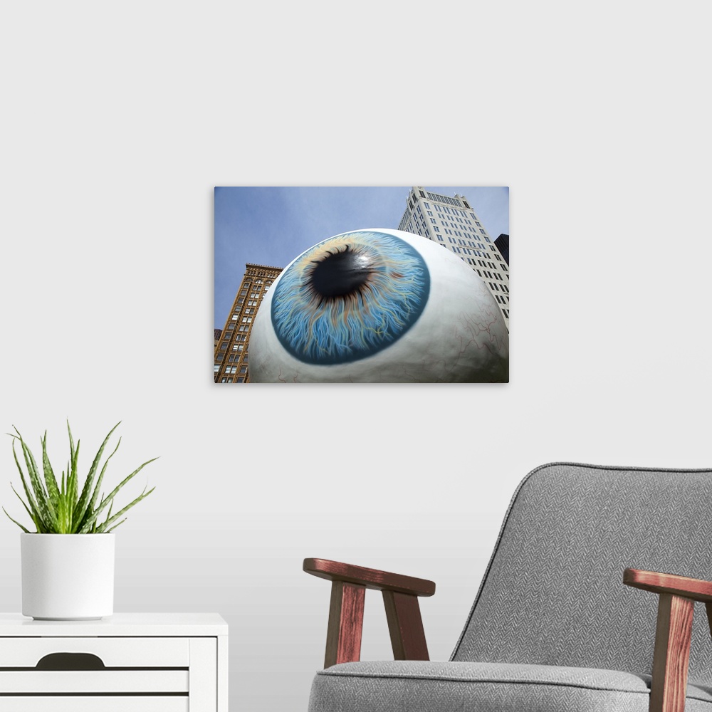 A modern room featuring Eyeball sculpture, Chicago, Cook County, Illinois, USA