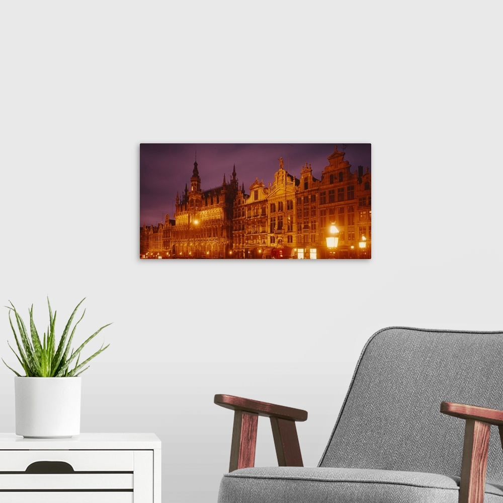 A modern room featuring Facade of a building, Grand Palace, Brussels, Belgium