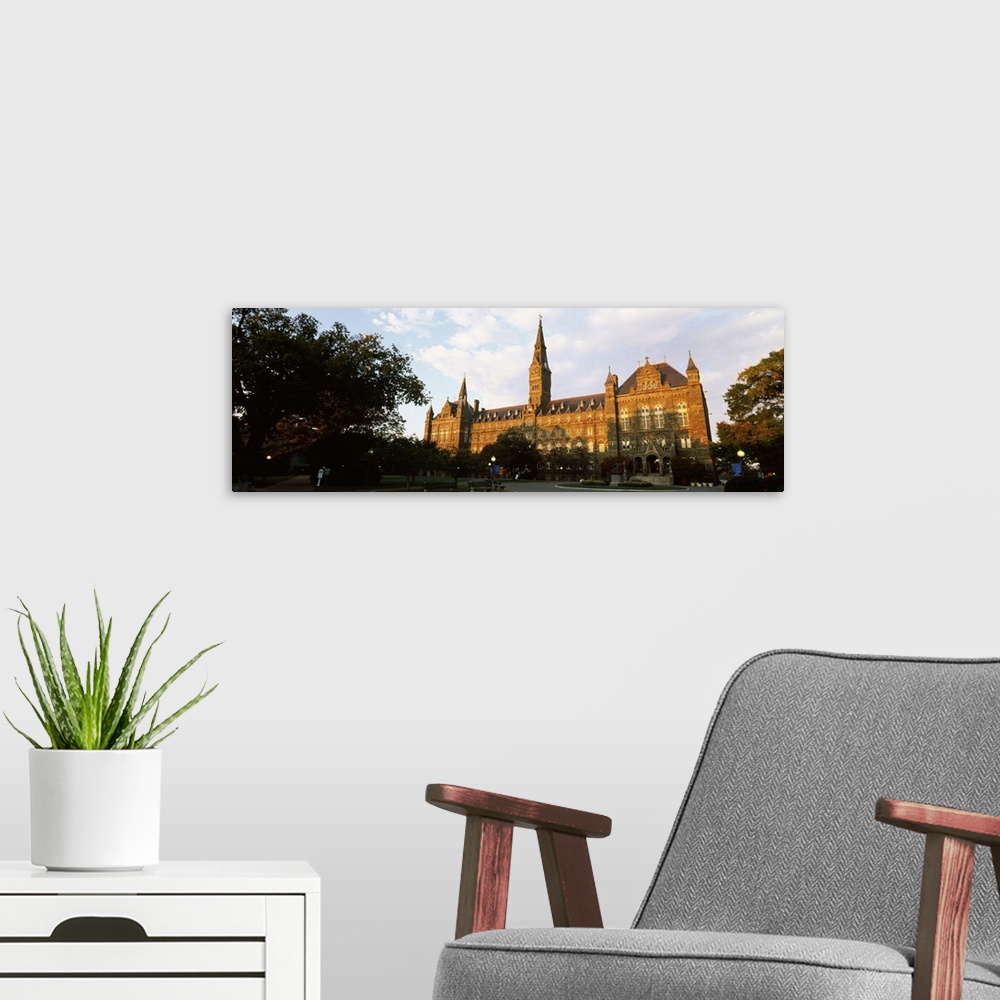 A modern room featuring Facade of a building, Healy Hall, Georgetown University, Georgetown, Washington DC, USA