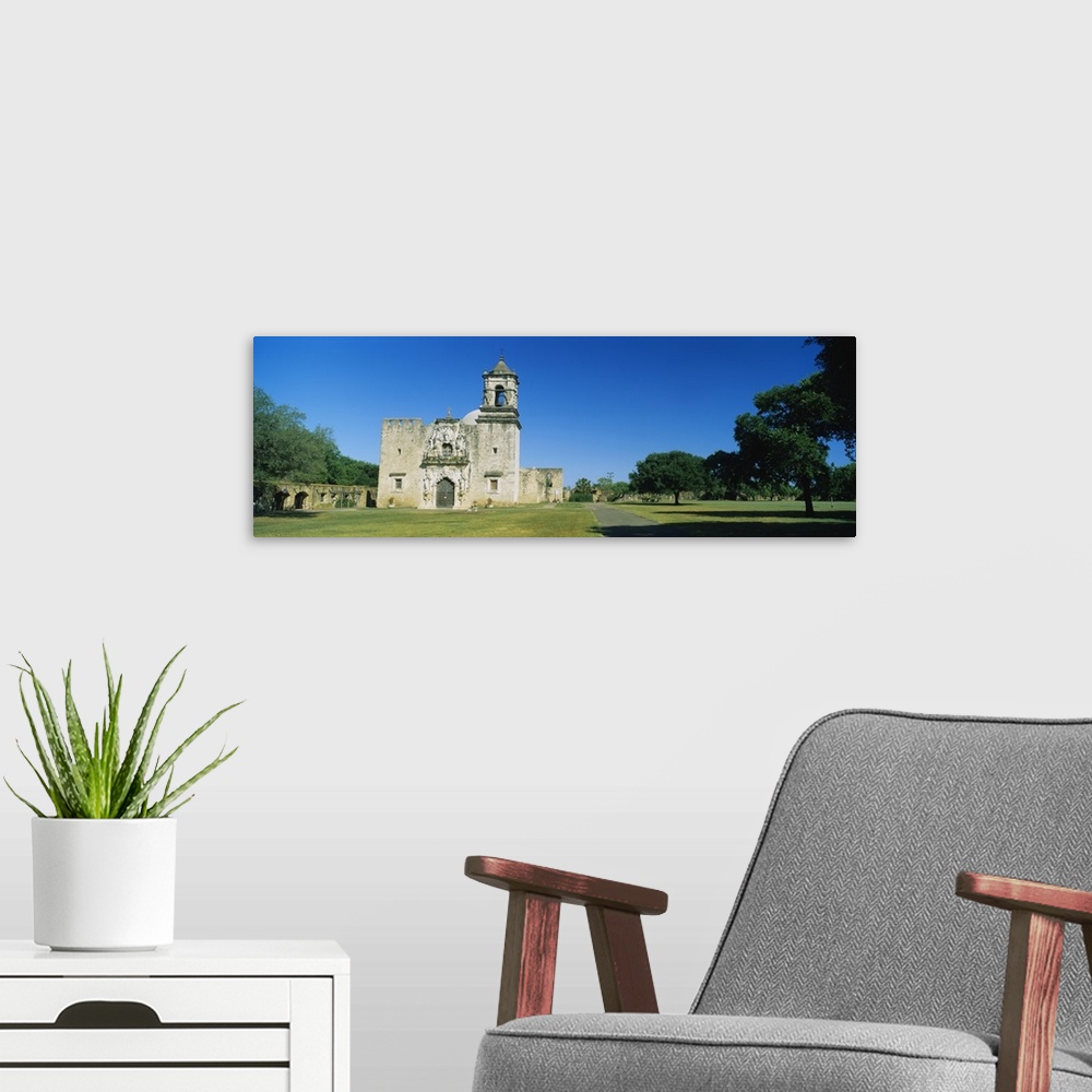 A modern room featuring Facade of a church, Mission San Jose, San Antonio Missions National Historical Park, San Antonio,...