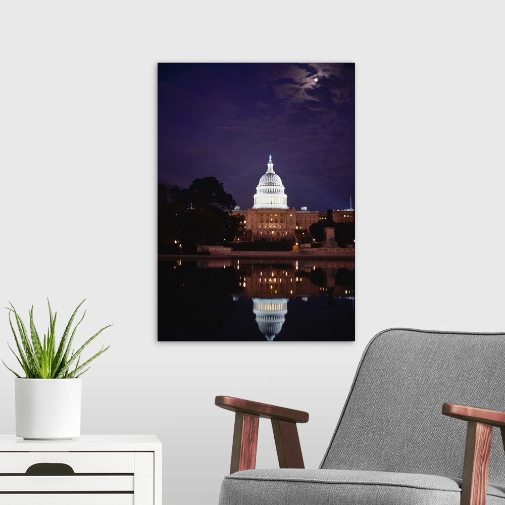 A modern room featuring Facade of a government building, Capitol Building, Washington DC