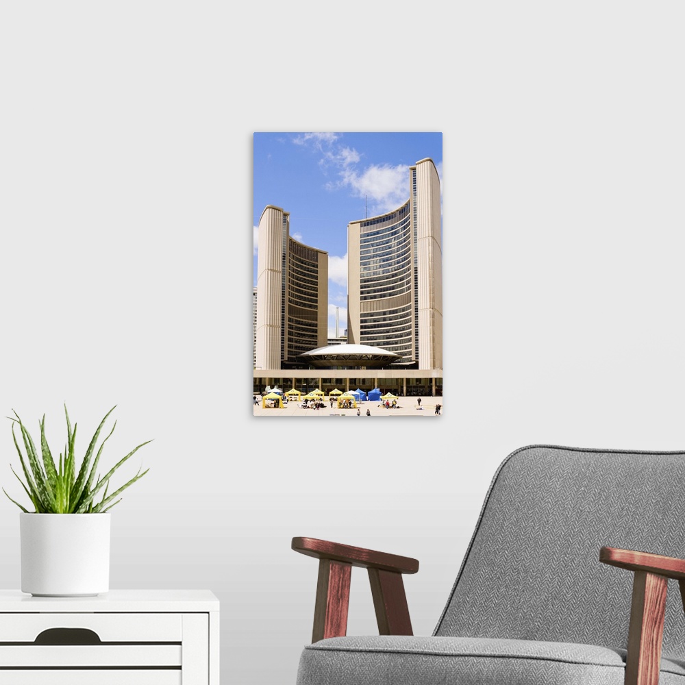 A modern room featuring Facade of a government building, Toronto City Hall, Toronto, Ontario, Canada