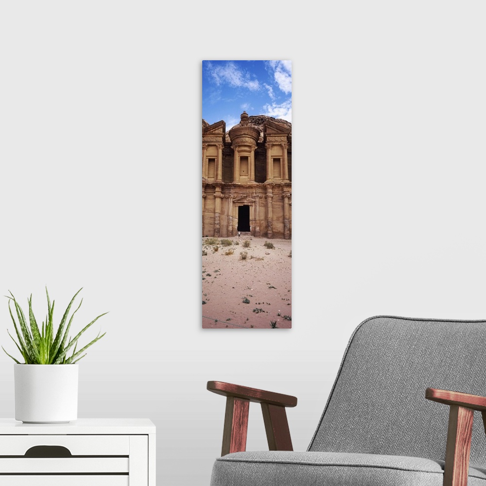 A modern room featuring Facade of a monastery, Ed Deir, Petra, Jordan