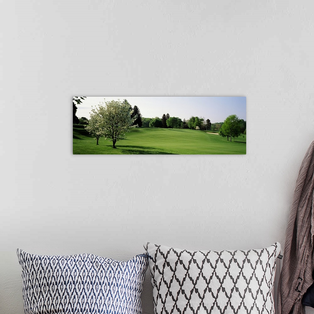 A bohemian room featuring Fairway w\ 2 white Dogwood trees Baltimore Country Club Five Farms Course MD USA