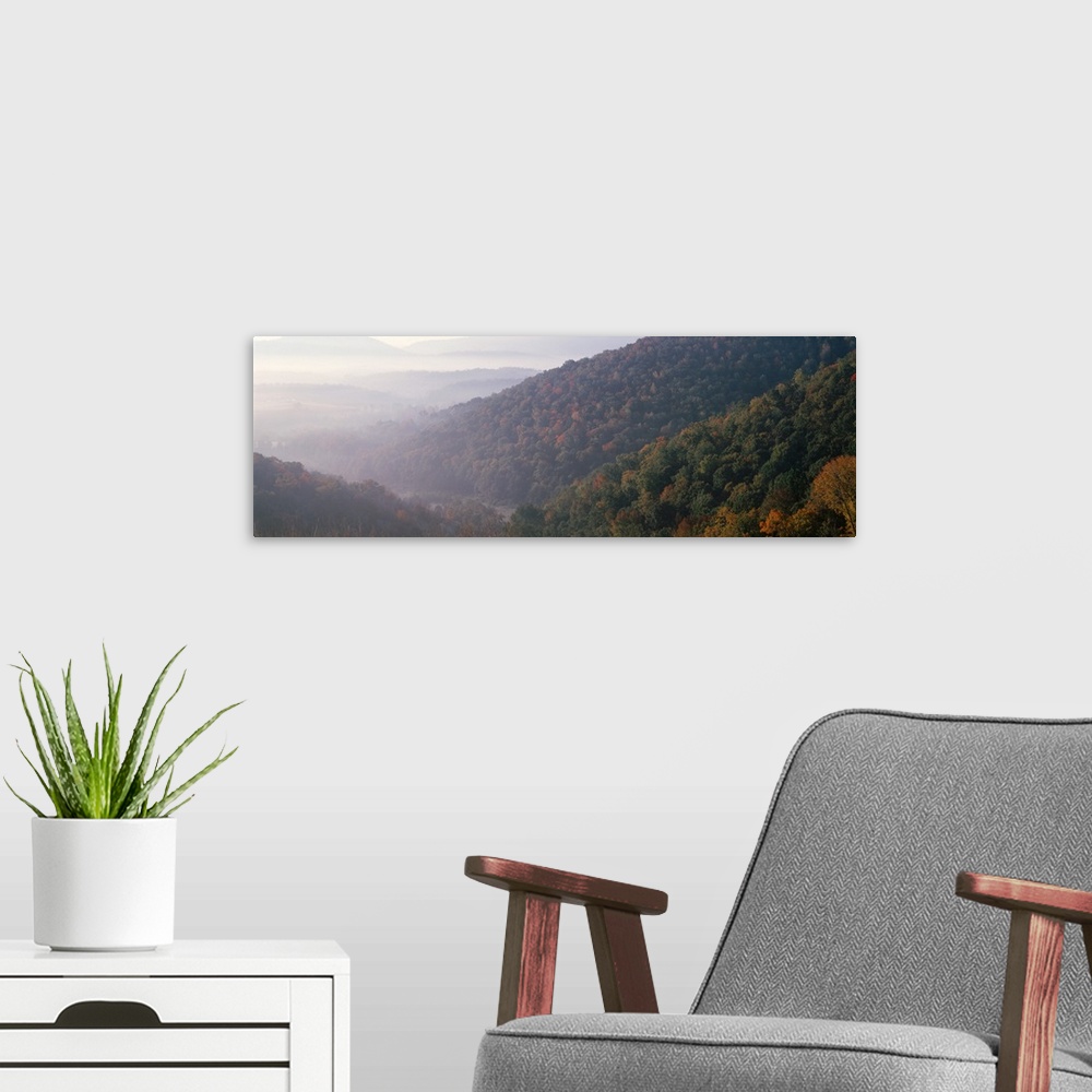 A modern room featuring Fall Foliage & Hillsides Allegany Co Early Morning  MD