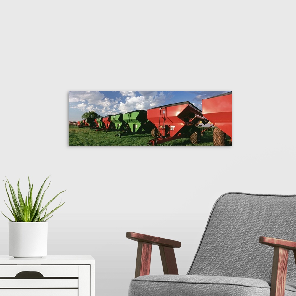 A modern room featuring Farm equipment in a field, York, York County, Nebraska