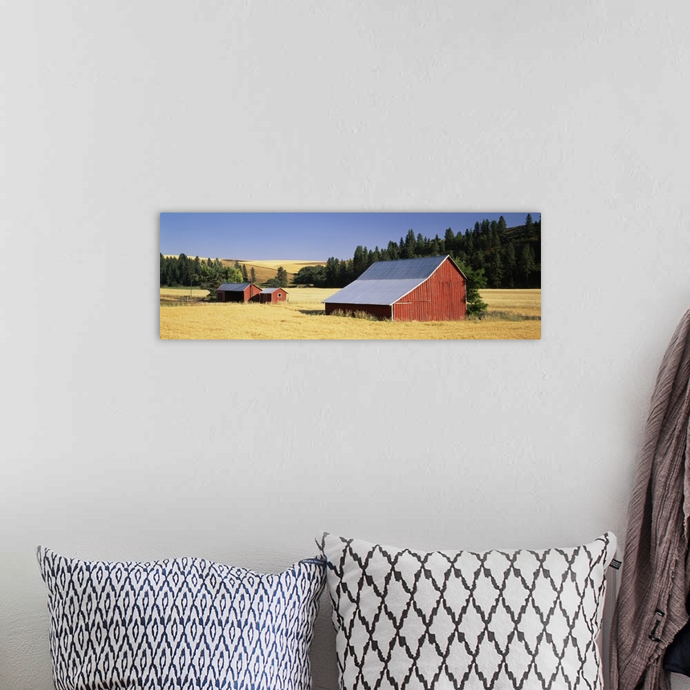 A bohemian room featuring Farmhouses in a wheat field, Washington State
