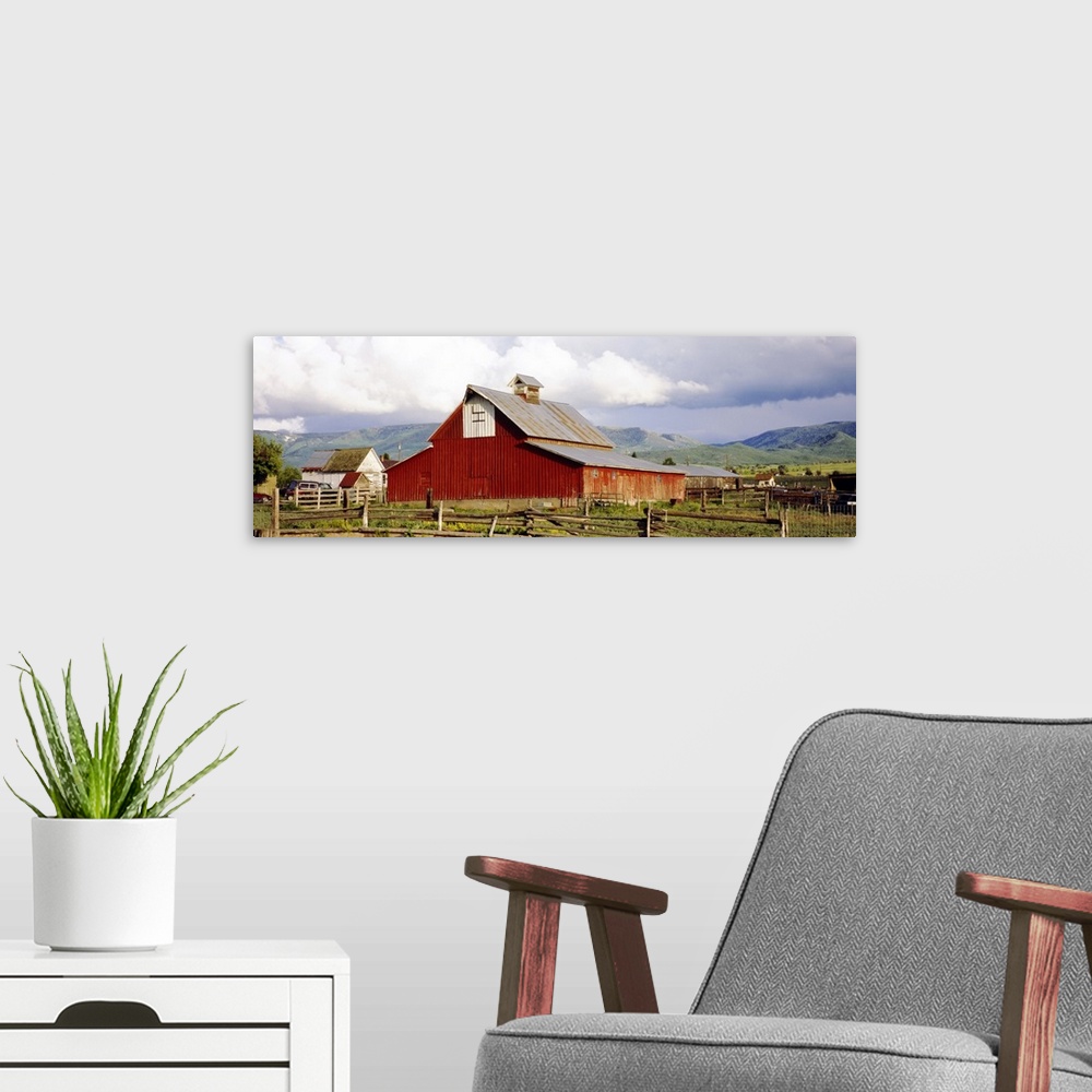 A modern room featuring Fence surrounding a barn, historical barn, Collbran, Colorado