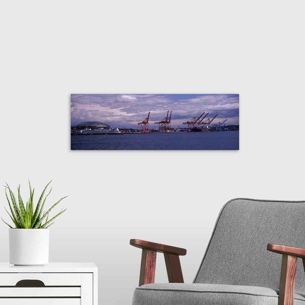 A modern room featuring Ferry in the bay Seattle King County Washington State