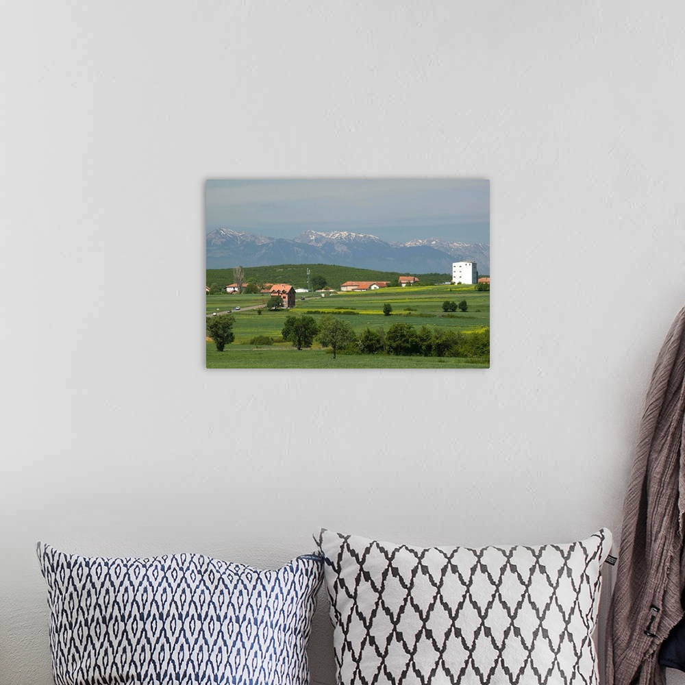 A bohemian room featuring Field with mountain range in the background, Balince, Kosovo, Serbia