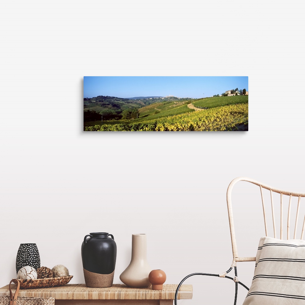 A farmhouse room featuring Fields, San Gigimano, Tuscany, Italy