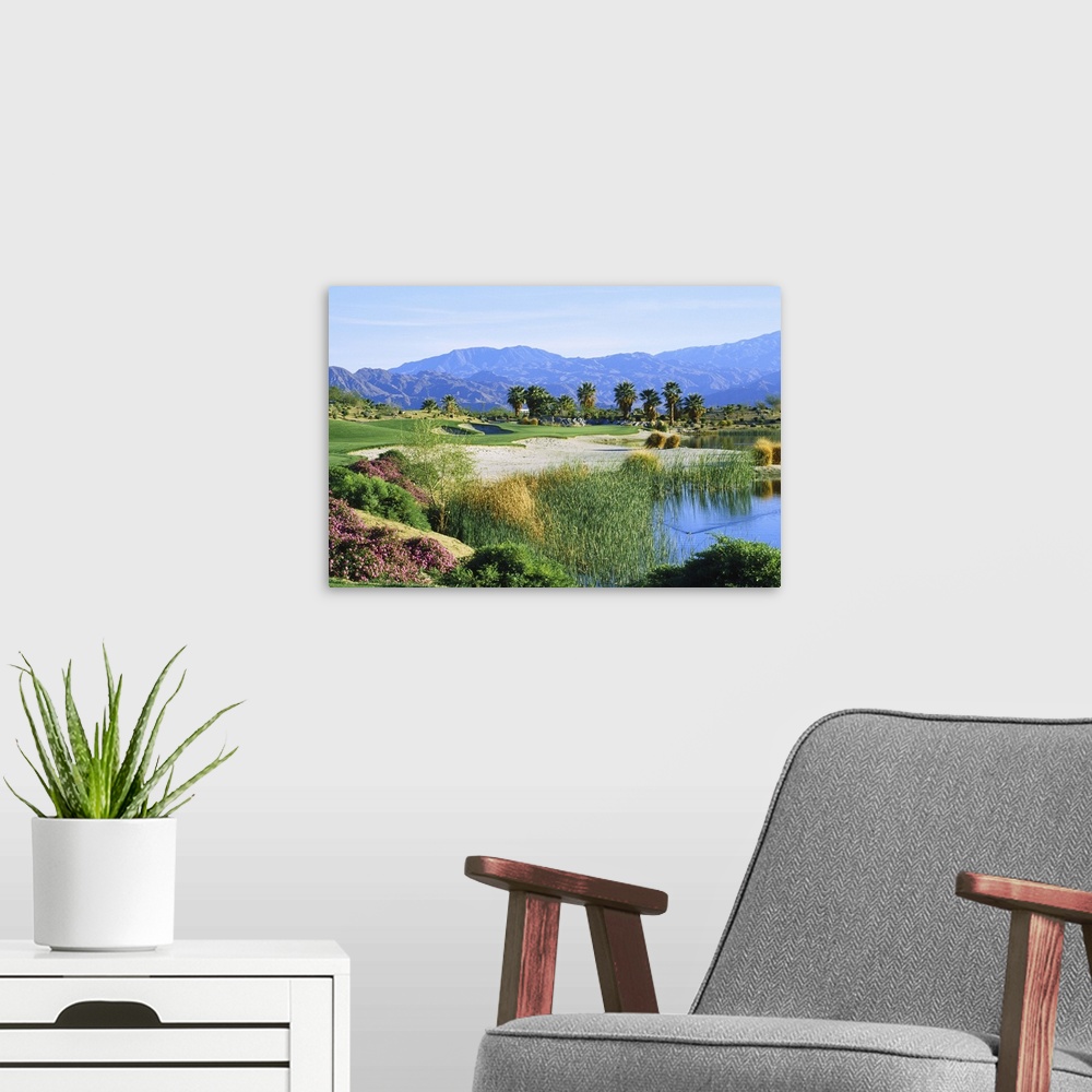 A modern room featuring Firecliff Golf Course, Desert Willow Golf Resort, Palm Desert, California