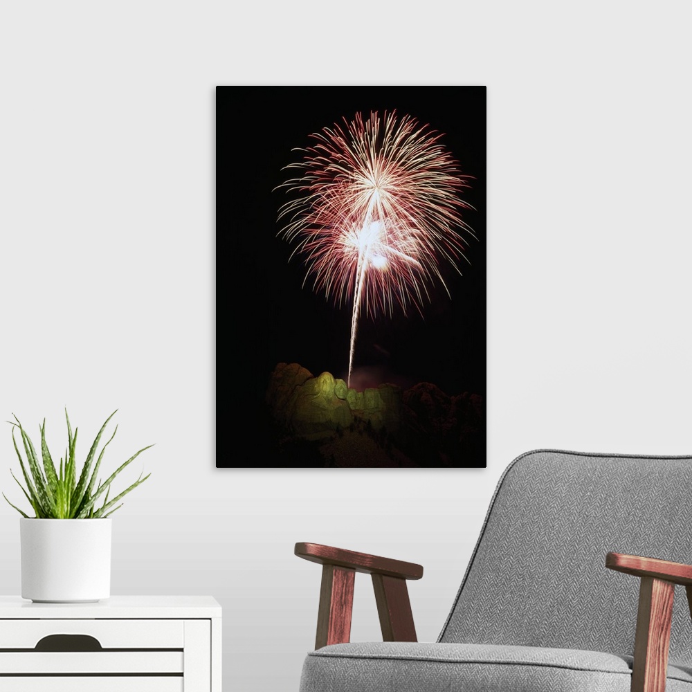A modern room featuring Fireworks over Mount Rushmore, Mount Rushmore National Memorial, South Dakota