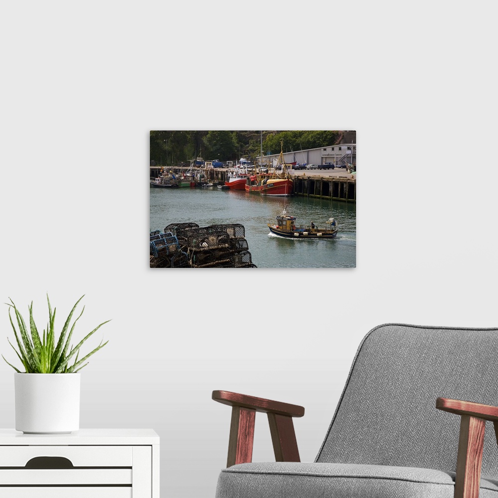 A modern room featuring Fishing Boat and Harbour, Dunmore East, County Waterford, Ireland