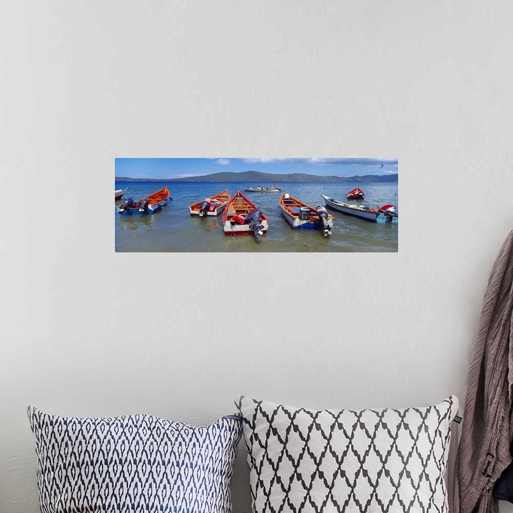 A bohemian room featuring Fishing boats in the sea Santa Fe Mochima National Park Anzoategui State Sucre State Venezuela