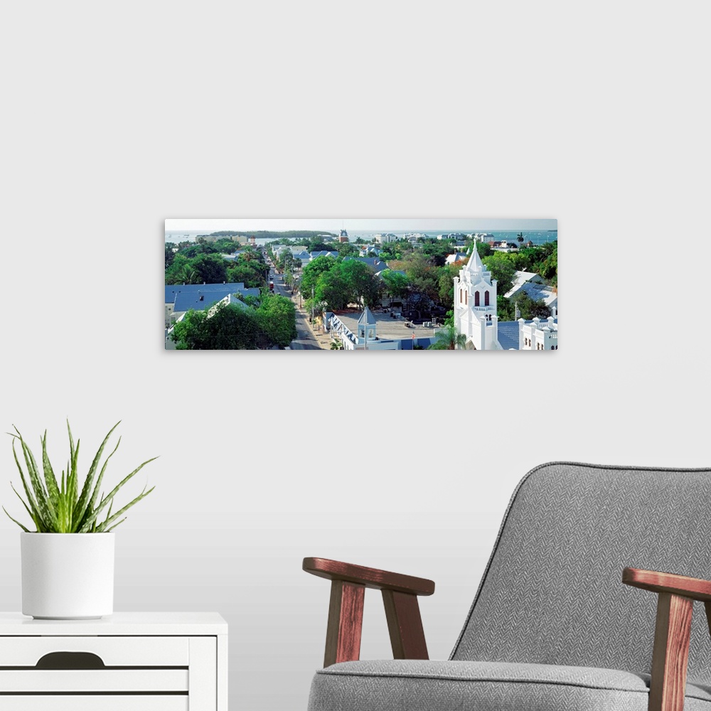 A modern room featuring Florida, Key West, The Conch Republic, Aerial view of Duval street