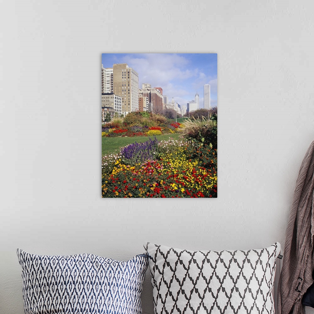 A bohemian room featuring Flowers in a garden, Grant Park, Michigan Avenue, Chicago, Illinois