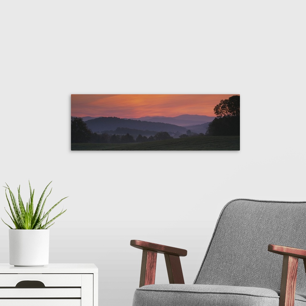 A modern room featuring Fog over hills, Caledonia County, Vermont, New England