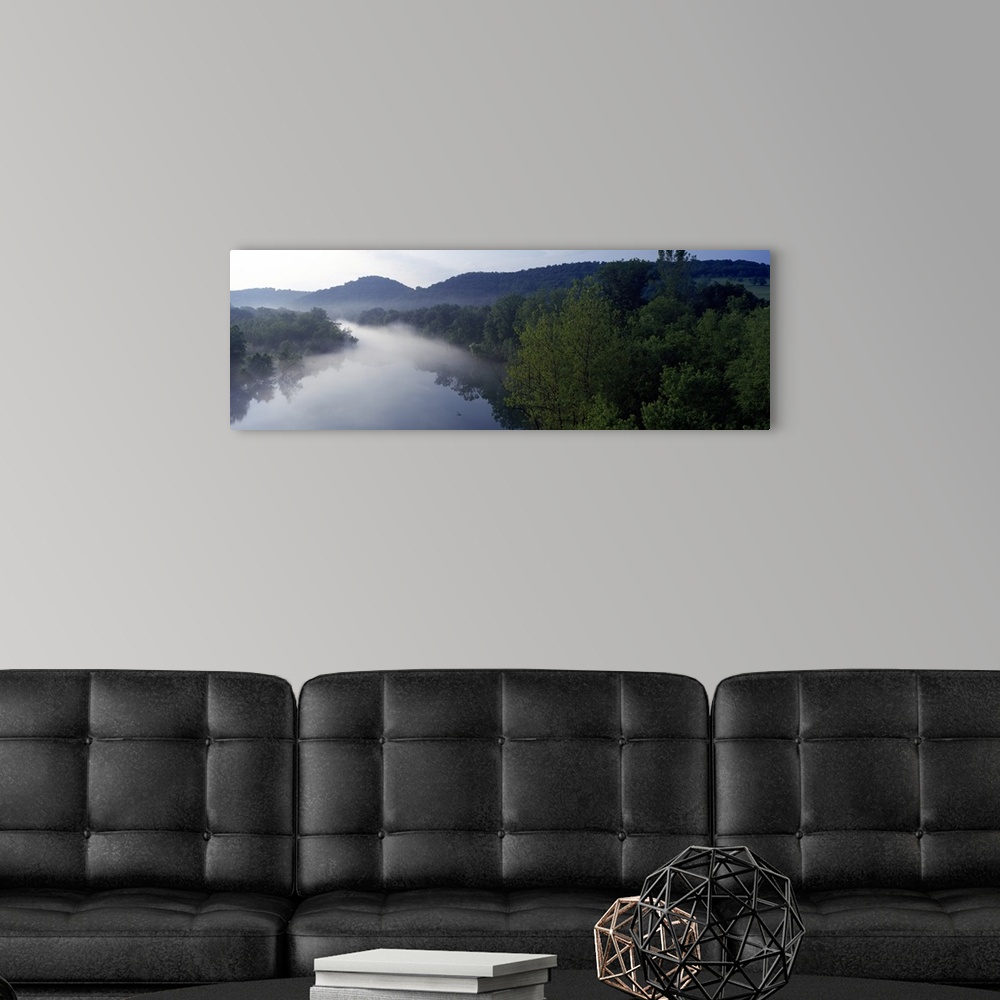 A modern room featuring Fog River Ozarks AR