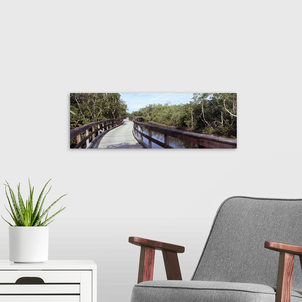 A modern room featuring Footbridge across a lake Robinson Preserve Bradenton Manatee County Florida