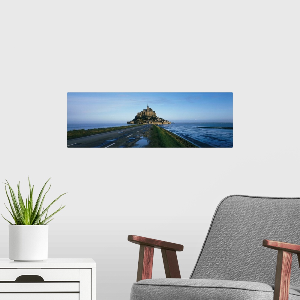 A modern room featuring France, Mont Saint Michel