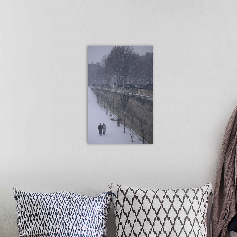 A bohemian room featuring France, Paris, Seine River, winter