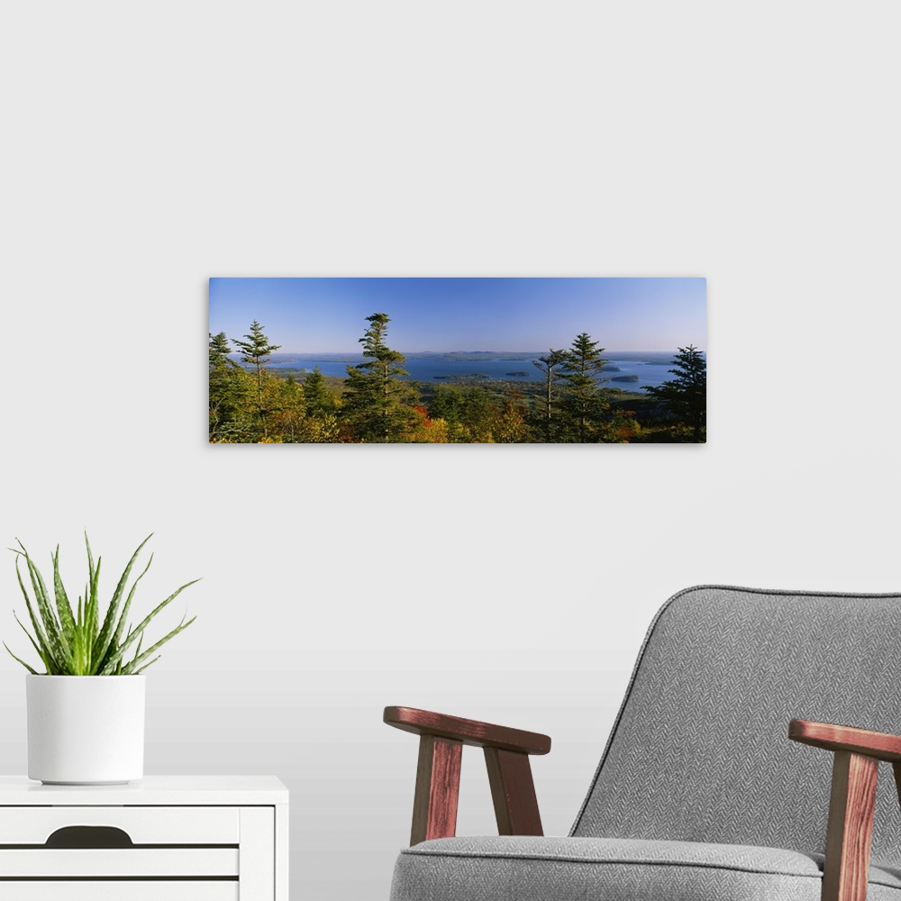 A modern room featuring Frenchman Bay Acadia National Park ME