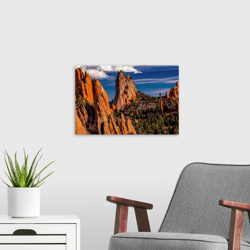 A modern room featuring Garden of the gods, coloardo springs, co, USA - a national natural landmark features sedimentary ...