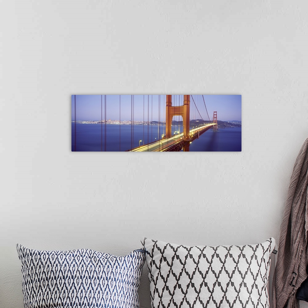 A bohemian room featuring Golden Gate Bridge CA