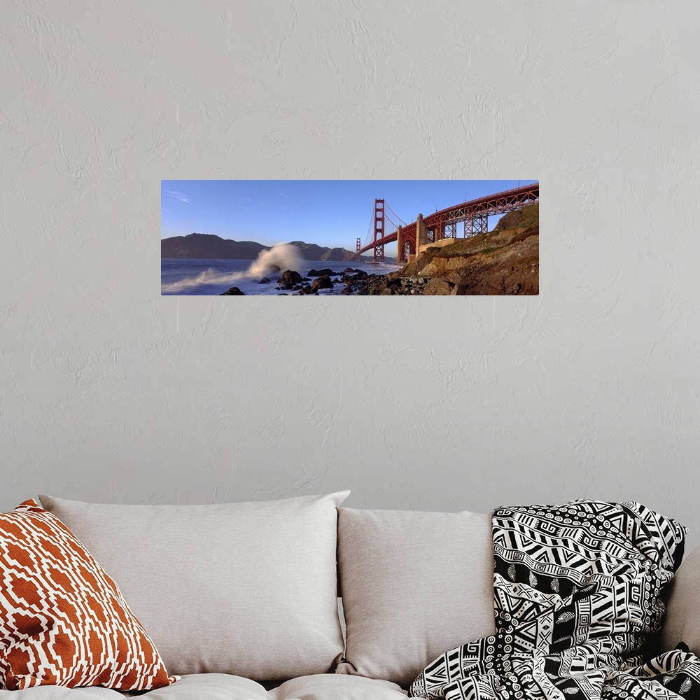 A bohemian room featuring Golden Gate Bridge CA
