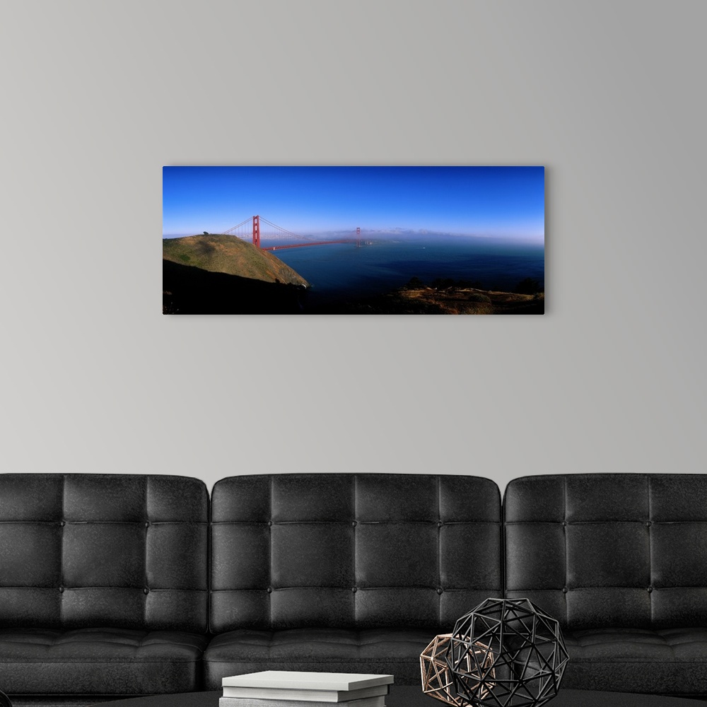 A modern room featuring Golden Gate Bridge with Fog San Francisco California