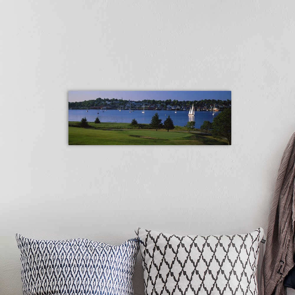 A bohemian room featuring Golf course at a riverbank, Bluenose Golf Club, Lunenburg Harbor, Lunenburg, Nova Scotia, Canada